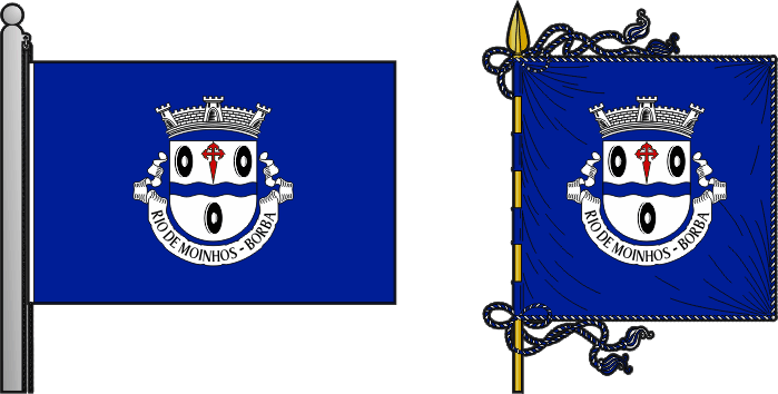 Bandeira e estandarte da freguesia de Rio de Moinhos - Rio de Moinhos civil parish, flag and banner