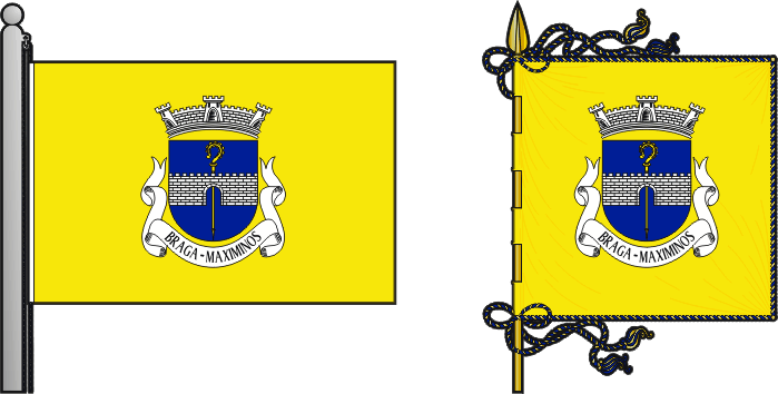Bandeira e estandarte da antiga freguesia de Braga (Maximinos) - Braga (Maximinos) former civil parish, flag and banner Bandeira e estandarte da antiga freguesia de Braga (Maximinos) - Braga (Maximinos) former civil parish, flag and banner