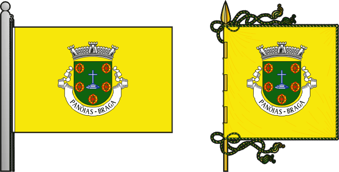 Bandeira e estandarte da antiga freguesia de Panóias - Panóias former civil parish, flag and banner Bandeira e estandarte da antiga freguesia de Panóias - Panóias former civil parish, flag and banner