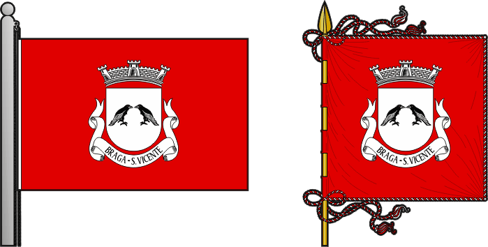 Bandeira e estandarte da freguesia de Braga (São Vicente) - Braga (São Vicente) civil parish, flag and banner