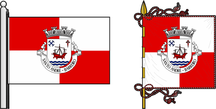 Bandeira e estandarte da antiga freguesia de Santo André - Santo André former civil parish, flag and banner
