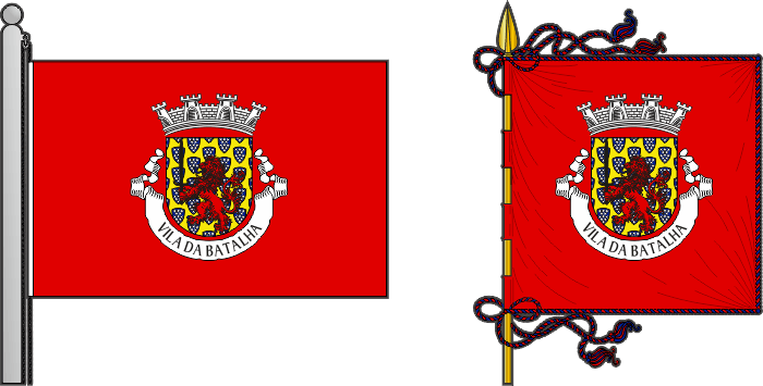 Primeira proposta para a bandeira e estandarte do Município da Batalha - Batalha municipal flag and banner, first proposal