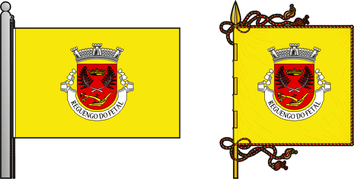 Bandeira e estandarte da freguesia de Reguengo do Fetal - Reguengo do Fetal civil parish, flag and banner