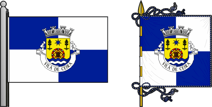 Bandeira e estandarte da Vila de Ceira - Ceira Town, flag and banner