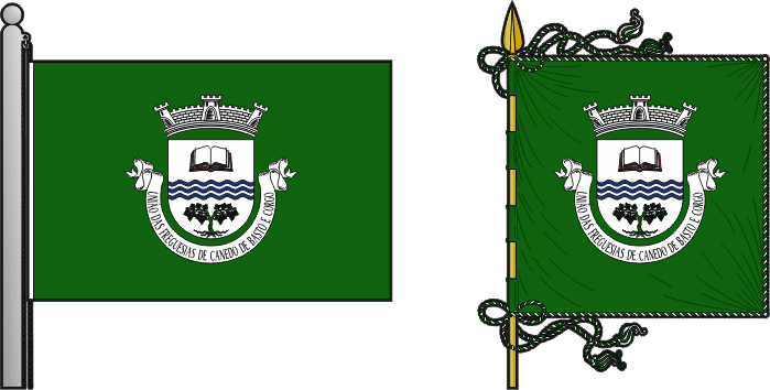 Bandeira e estandarte da Freguesia de Canedo de Basto e Corgo - Canedo de Basto and Corgo civil parish, flag and banner