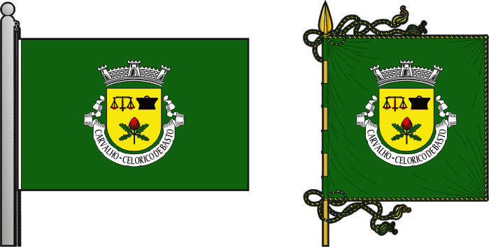 Bandeira e estandarte da antiga freguesia de Carvalho - Carvalho former civil parish, flag and banner