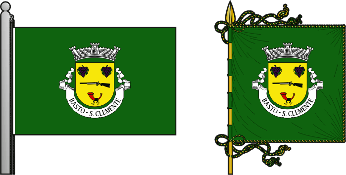 Bandeira e estandarte da freguesia de Basto (São Clemente) - Basto (São Clemente) civil parish, flag and banner