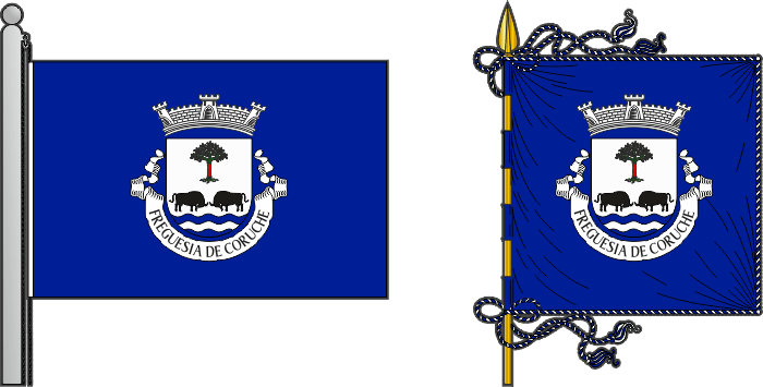 Bandeira e estandarte da antiga freguesia de Coruche - Coruche former civil parish, flag and banner Bandeira e estandarte da antiga freguesia de Coruche - Coruche former civil parish, flag and banner