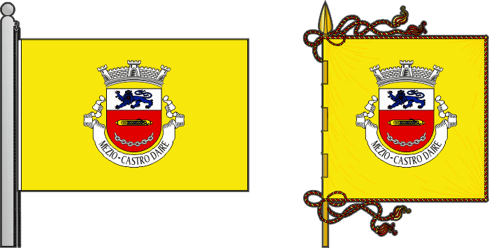 Bandeira e estandarte da antiga freguesia de Mezio - Mezio former civil parish, flag and banner