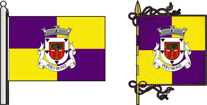 Bandeira e estandarte da antiga freguesia de Pero Moniz - Pero Moniz former civil parish, flag and banner Bandeira e estandarte da antiga freguesia de Pero Moniz - Pero Moniz former civil parish, flag and banner