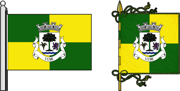 Bandeira e estandarte da freguesia de Ulme - Ulme civil parish, flag and banner Bandeira e estandarte da freguesia de Ulme - Ulme civil parish, flag and banner