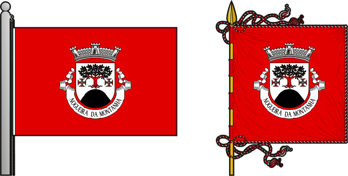 Bandeira e estandarte da Freguesia de Nogueira da Montanha - Nogueira da Montanha civil parish, flag and banner