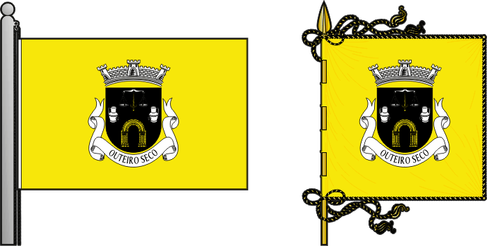 Bandeira e estandarte da freguesia de Outeiro Seco - Outeiro Seco civil parish, flag and banner