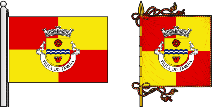 Bandeira e estandarte da freguesia de Vilela do Tâmega - Vilela do Tâmega civil parish, flag and banner