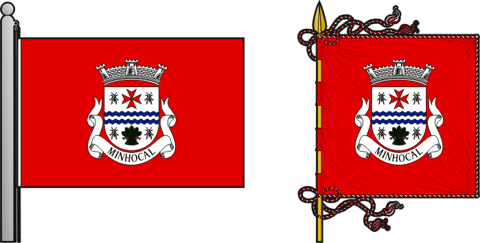 Bandeira e estandarte da freguesia de Minhocal - Minhocal civil parish, flag and banner
