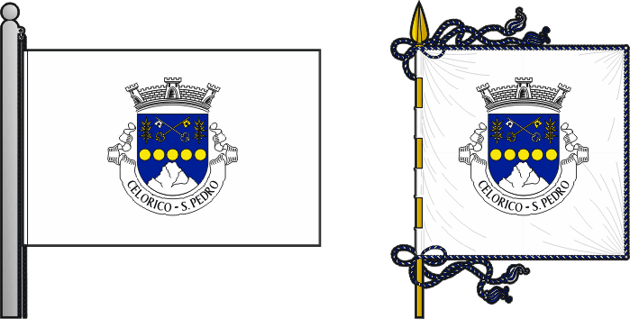 Bandeira e estandarte da antiga freguesia de Celorico (São Pedro) - Celorico (São Pedro) former civil parish, flag and banner Bandeira e estandarte da antiga freguesia de Celorico (São Pedro) - Celorico (São Pedro) former civil parish, flag and banner