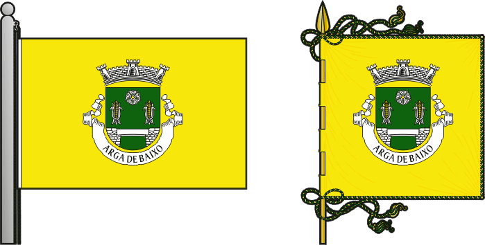Bandeira e estandarte da antiga freguesia de Arga de Baixo - Arga de Baixo former civil parish, flag and banner