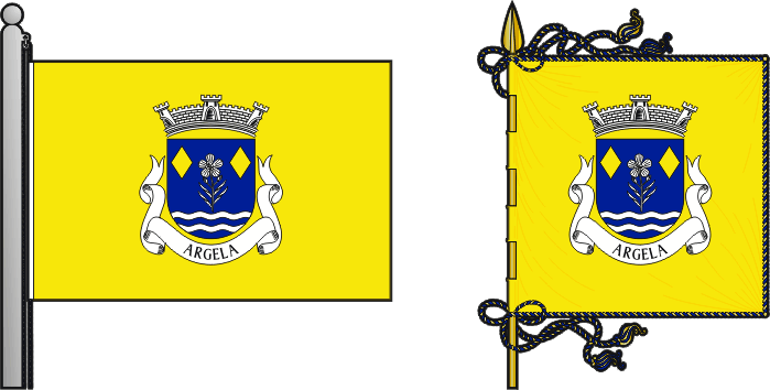 Bandeira e estandarte da freguesia de Argela - Argela civil parish, flag and banner