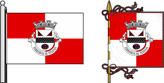 Bandeira e estandarte da freguesia de Ferreiros de Tendais - Ferreiros de Tendais civil parish, flag and banner