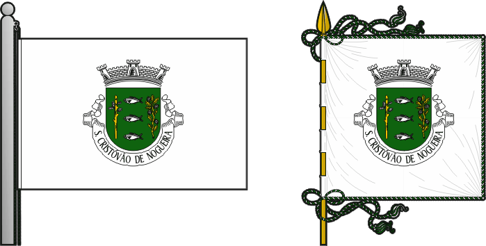 Bandeira e estandarte da freguesia de São Cristóvão de Nogueira - São Cristóvão de Nogueira civil parish, flag and banner
