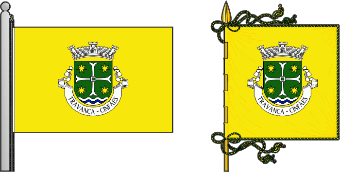 Bandeira e estandarte da freguesia de Travanca - Travanca civil parish, flag and banner