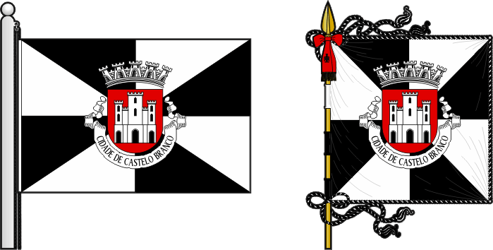 Bandeira e estandarte do Município de Castelo Branco - Castelo Branco municipal flag and banner