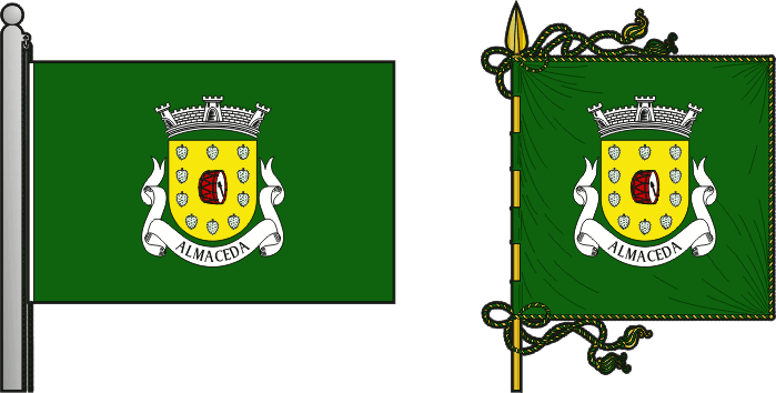 Bandeira e estandarte da freguesia de Almaceda - Almaceda civil parish, flag and banner