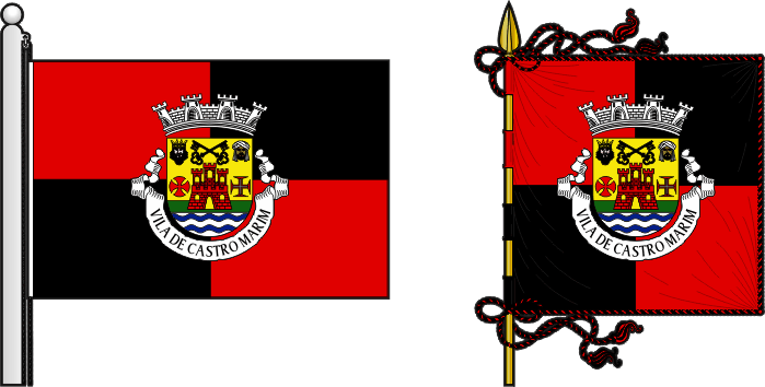 Bandeira e estandarte do Município de Castro Marim - Castro Marim municipal flag and banner