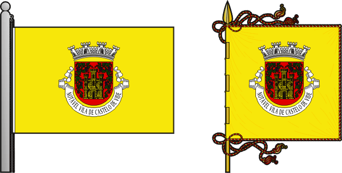 Bandeira e estandarte do Município de Castelo de Vide - Castelo de Vide municipal flag and banner