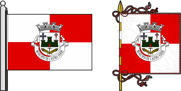 Bandeira e estandarte do Município de Castro Verde - Castro Verde municipal flag and banner