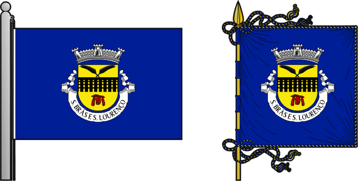 Bandeira e estandarte da freguesia de São Brás e São Lourenço - São Brás and São Lourenço civil parish, flag and banner