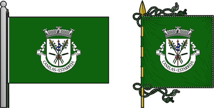 Bandeira e estandarte da antiga freguesia de Canelas - Canelas former civil parish, flag and banner Bandeira e estandarte da antiga freguesia de Canelas - Canelas former civil parish, flag and banner