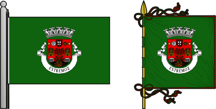Bandeira e estandarte do município de Estremoz - Estremoz municipal flag and banner