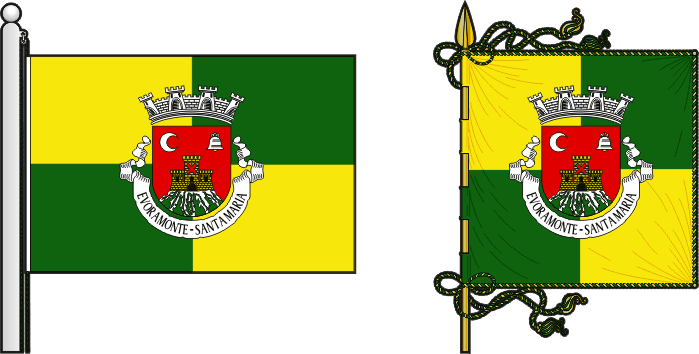 Bandeira e estandarte da freguesia de Evoramonte (Santa Maria) - Evoramonte (Santa Maria) civil parish, flag and banner Bandeira e estandarte da freguesia de Evoramonte (Santa Maria) - Evoramonte (Santa Maria) civil parish, flag and banner