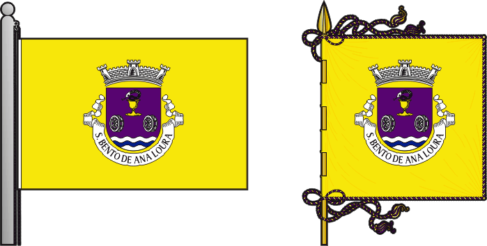 Bandeira e estandarte da antiga freguesia de São Bento de Ana Loura - São Bento de Ana Loura former civil parish, flag and banner Bandeira e estandarte da antiga freguesia de São Bento de Ana Loura - São Bento de Ana Loura former civil parish, flag and banner