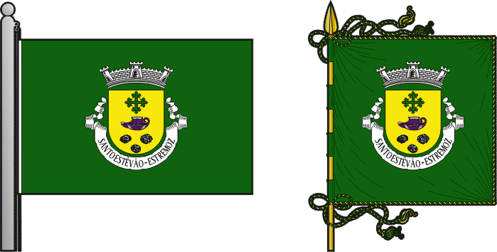 Bandeira e estandarte da antiga freguesia de Santo Estêvão - Santo Estêvão former civil parish, flag and banner