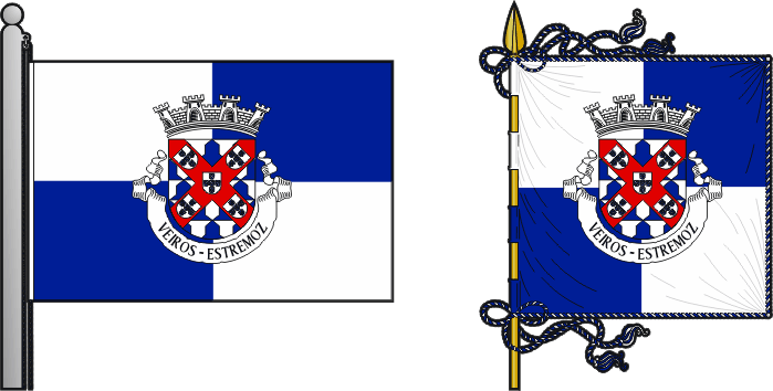 Bandeira e estandarte da freguesia de Veiros - Veiros civil parish, flag and banner