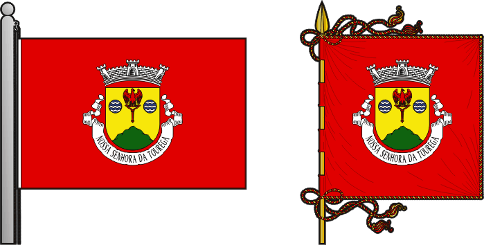 Bandeira e estandarte da antiga freguesia de Nossa Senhora da Tourega - Nossa Senhora da Tourega former civil parish, flag and banner