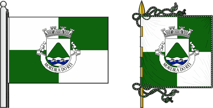 Bandeira e estandarte da antiga freguesia de Moreira do Rei - Moreira do Rei former civil parish, flag and banner