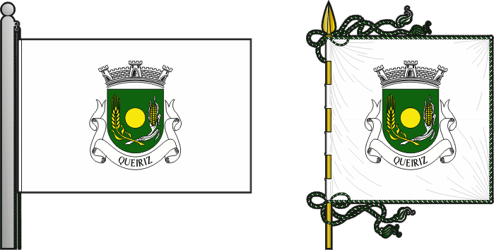Bandeira e estandarte da freguesia de Queiriz - Queiriz civil parish, flag and banner
