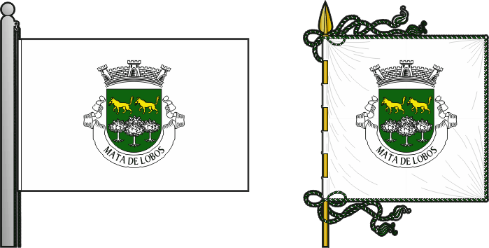 Bandeira e estandarte da freguesia de Mata de Lobos - Mata de Lobos civil parish, flag and banner