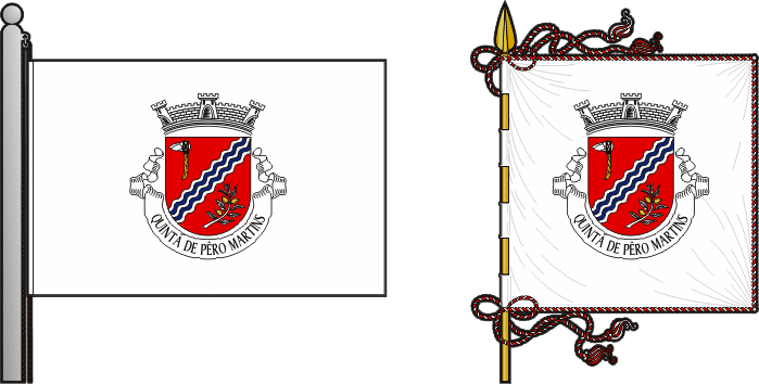 Bandeira e estandarte da antiga freguesia de Quintã de Pêro Martins - Quintã de Pêro Martins former civil parish, flag and banner
