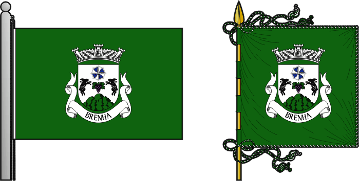 Bandeira e estandarte da antiga freguesia de Brenha - Brenha former civil parish, flag and banner