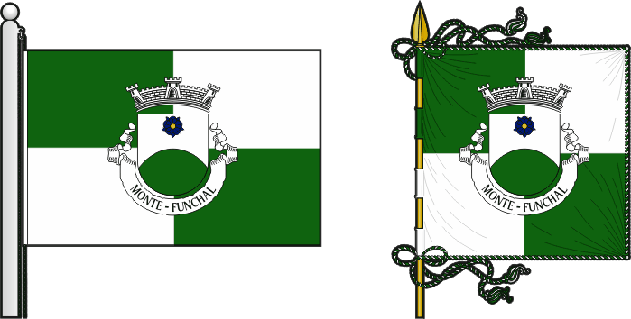 Bandeira e estandarte da freguesia de Monte - Monte civil parish, flag and banner