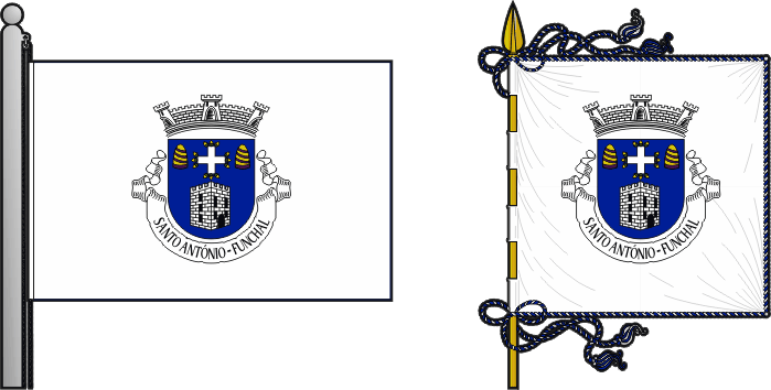 Bandeira e estandarte da freguesia de Santo António - Santo António civil parish, flag and banner Bandeira e estandarte da freguesia de Santo António - Santo António civil parish, flag and banner