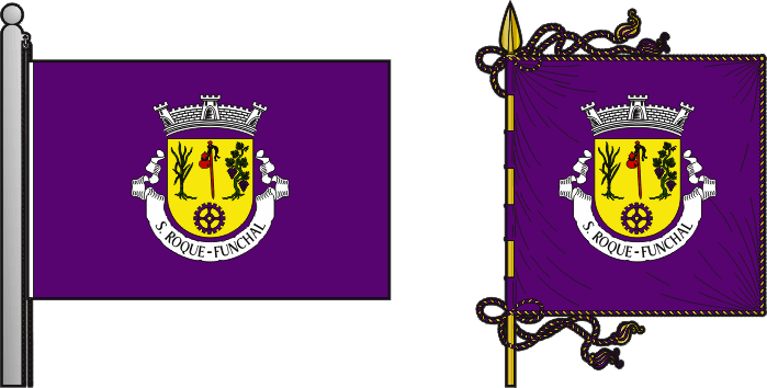 Bandeira e estandarte da freguesia de São Roque - São Roque civil parish, flag and banner Bandeira e estandarte da freguesia de São Roque - São Roque civil parish, flag and banner