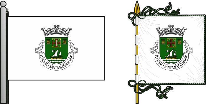 Bandeira e estandarte da freguesia do Funchal (Santa Maria Maior) - Funchal (Santa Maria Maior) civil parish, flag and banner