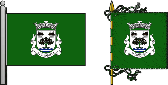 Bandeira e estandarte da freguesia de Alcongosta - Alcongosta civil parish, flag and banner
