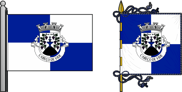 Bandeira e estandarte da freguesia de Cabeço de Vide - Cabeço de Vide civil parish, flag and banner