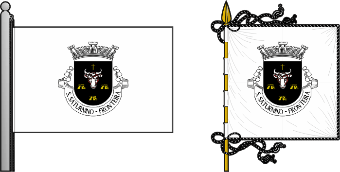Bandeira e estandarte da freguesia de São Saturnino - São Saturnino civil parish, flag and banner